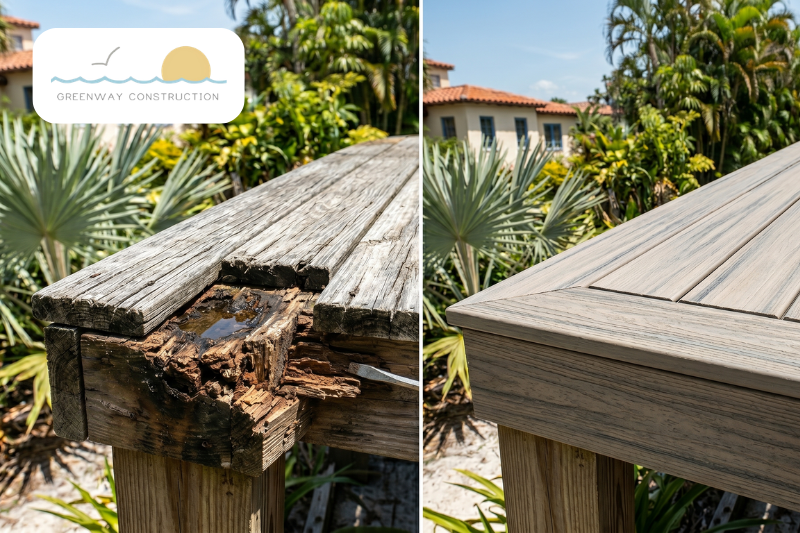 Learn which type of decking material is best for Pinellas County properties, composite or wood?